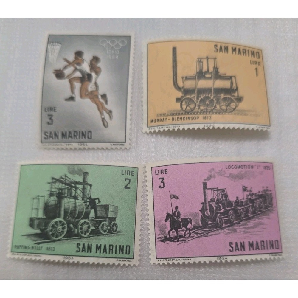 1964 Collection Of 4 San Marino Postage Stamps